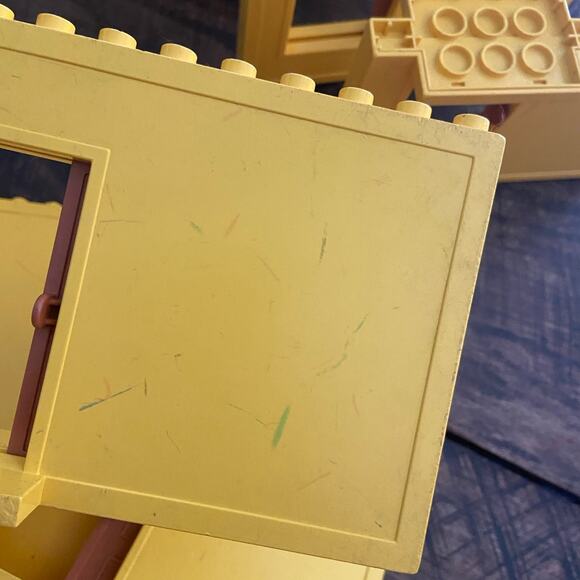 Vintage Lego Duplo yellow and brown sliding door wall panel set of 8 - Picture 7 of 7